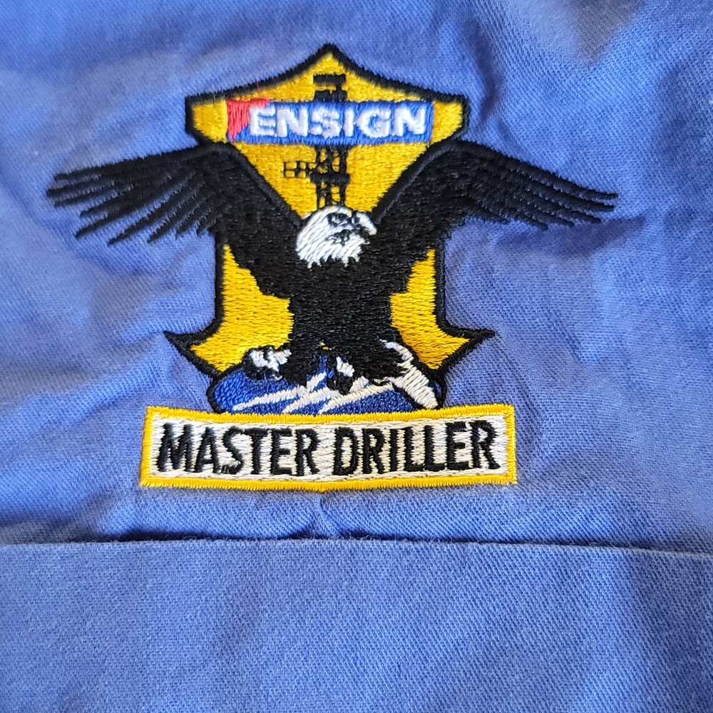 Port Authority Button Down Mens XL Blue Ensign Master Driller Industrial Shirt - Picture 3 of 10